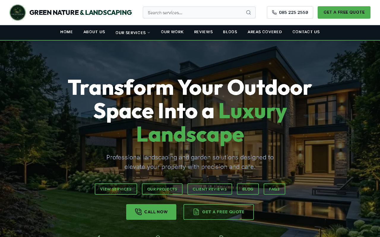 Landscaping Website Mockup